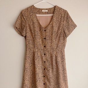 Leopard Spotted Button-up T Dress